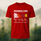 DTG Sediment Load Print Casual Soft Cotton T-Shirt Red