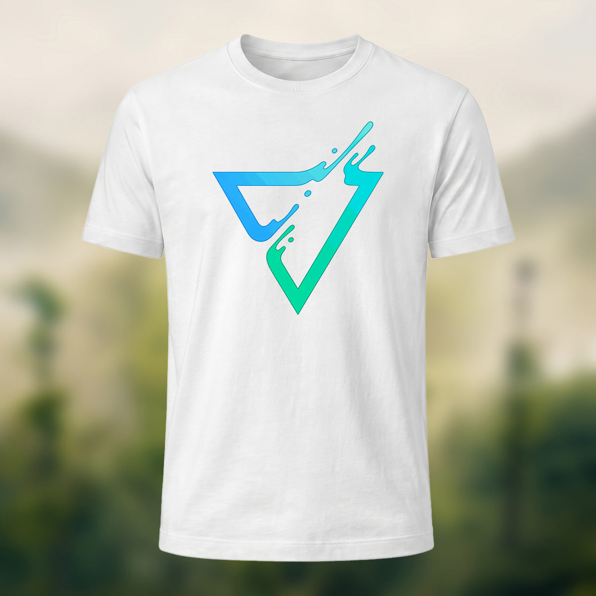 Minimal Triangle Print Soft Cotton T-Shirt White