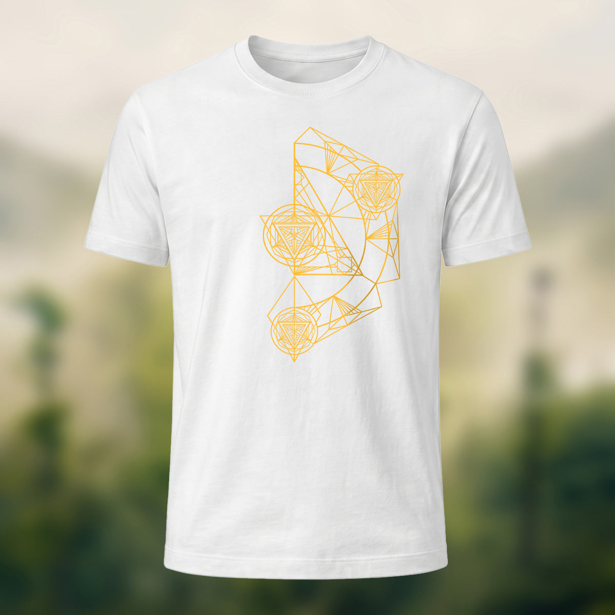 Intricate Abstract Geometric Premium Cotton T-Shirt White