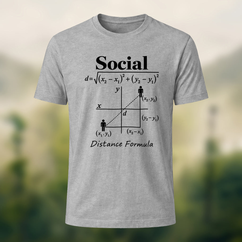 Creative Social Distance Premium Cotton T-Shirt Heather Grey