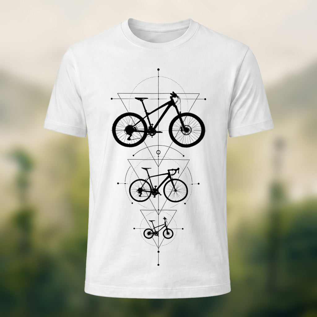 DTG Bicycle Geometry Premium Cotton T-Shirt White
