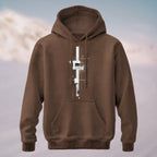 Cotton Made Abstract Blueprint Hoodie Coffee