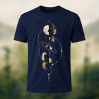 Mystical Geometric Planet Soft Cotton T-Shirt Navy