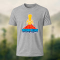 Volcano Print Casual Soft Cotton T-Shirt Heather Grey
