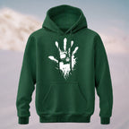 Cotton Made Mystic Hand Print Hoodie Forest Green