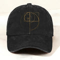Minimal Geometric Golden Ratio Baseball Cap Black