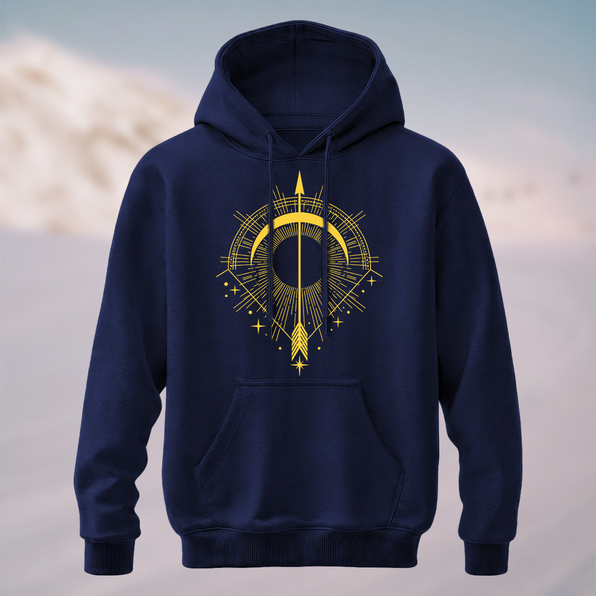 Cotton Made Striking Golden Arrow Hoodie Navy