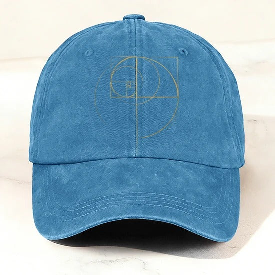 Minimal Geometric Golden Ratio Baseball Cap Sky Blue
