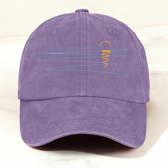 Vintage Washed Sunset Reflection Baseball Cap Purple