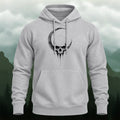 Cotton Made Gothic Lunar Skull Hoodie Heather Grey