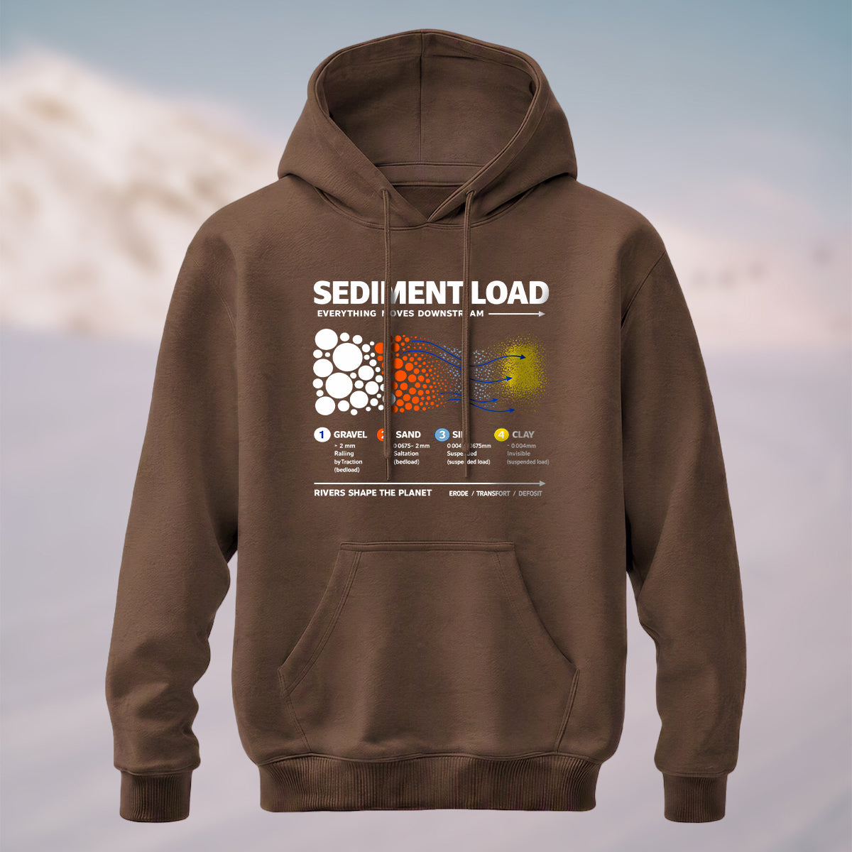 Cotton Made Sediment Load Geology Hoodie Coffee