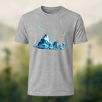 Artistic Aurora Iceberg Combed Cotton T-Shirt Heather Grey