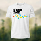 Seismic Waves Print Casual Soft Cotton T-Shirt White