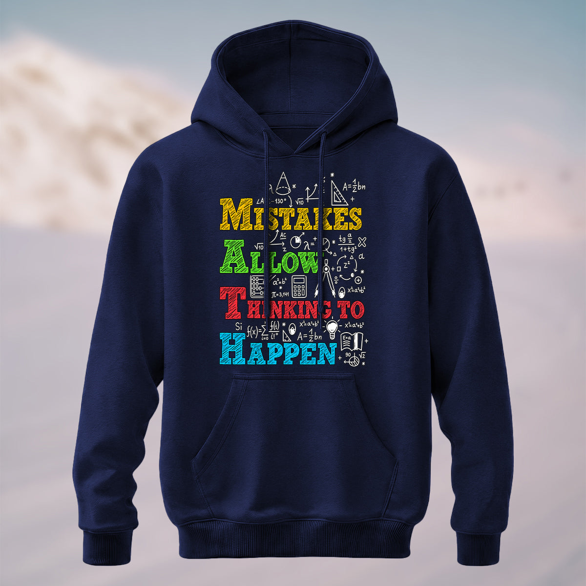 Cotton Made Growth Mindset Math Hoodie Navy