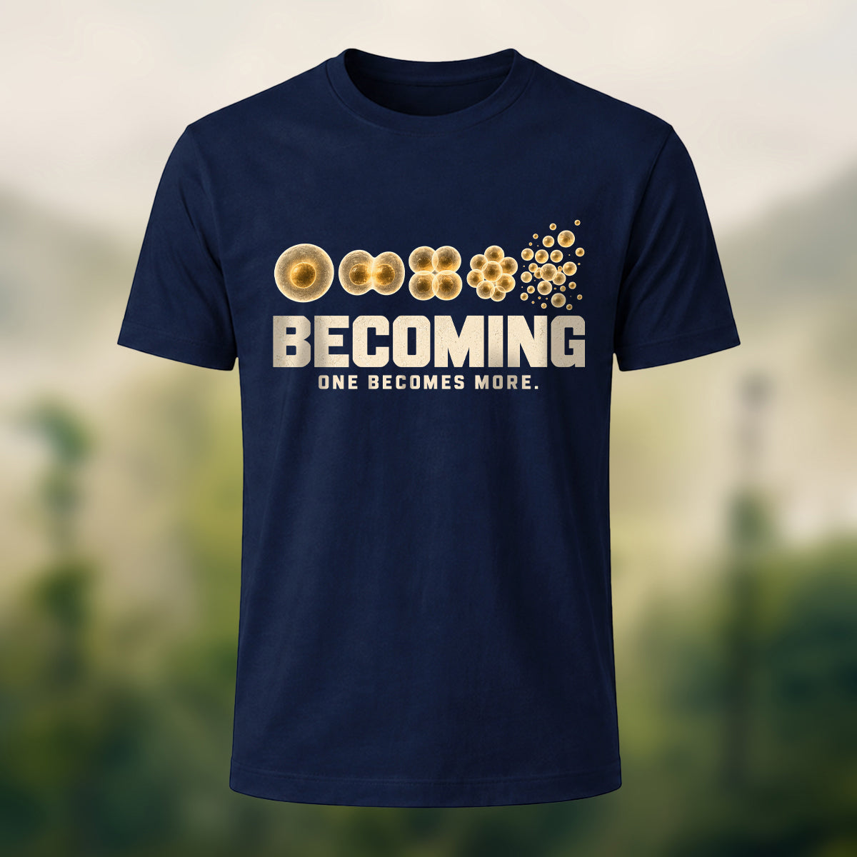 Creative Cell Division Print Premium Cotton T-Shirt Navy