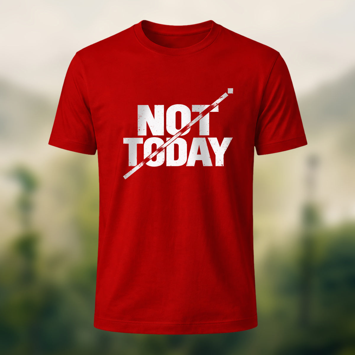 Off Duty Statement Soft Cotton T-Shirt Red