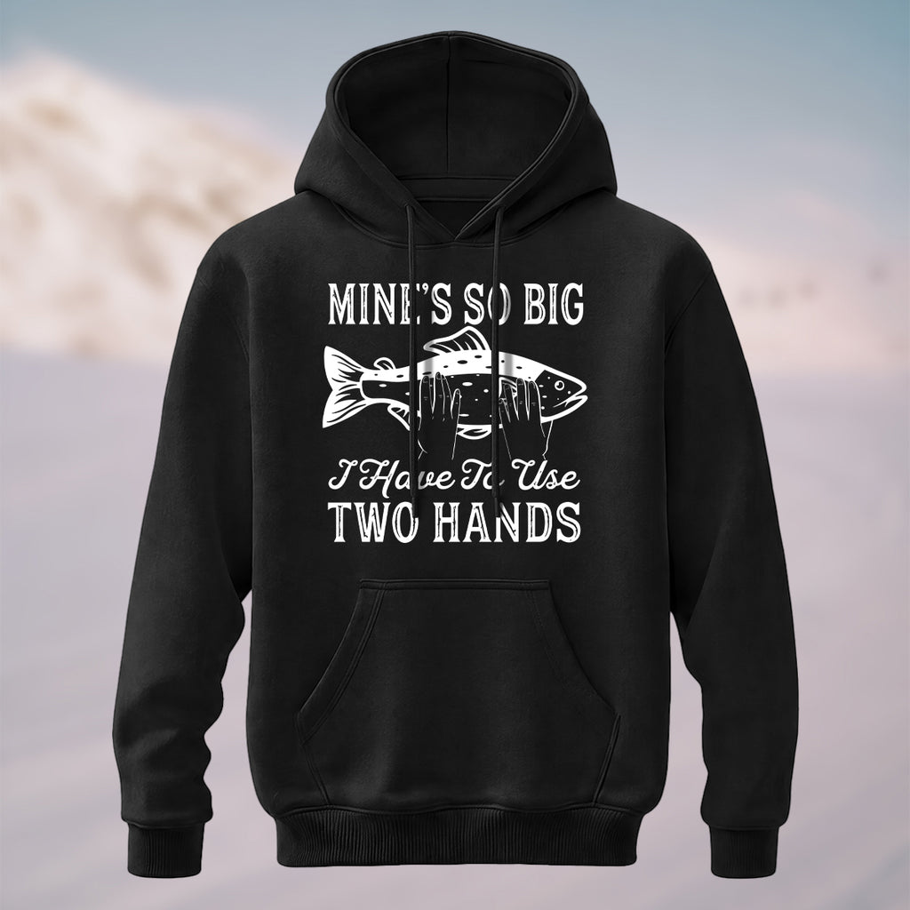 Cotton Made Retro Fishing Humor Hoodie Black