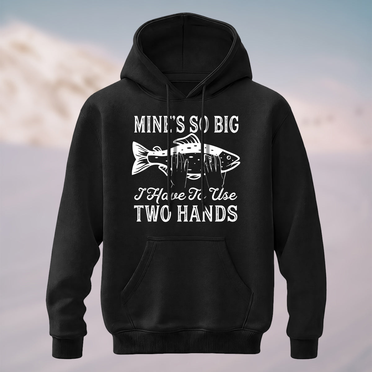 Cotton Made Retro Fishing Humor Hoodie Black