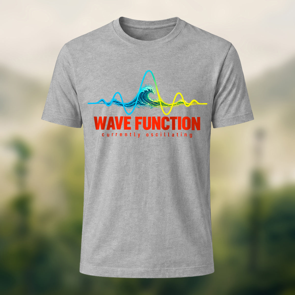 Ocean Waveform Premium Cotton T-Shirt Heather Grey