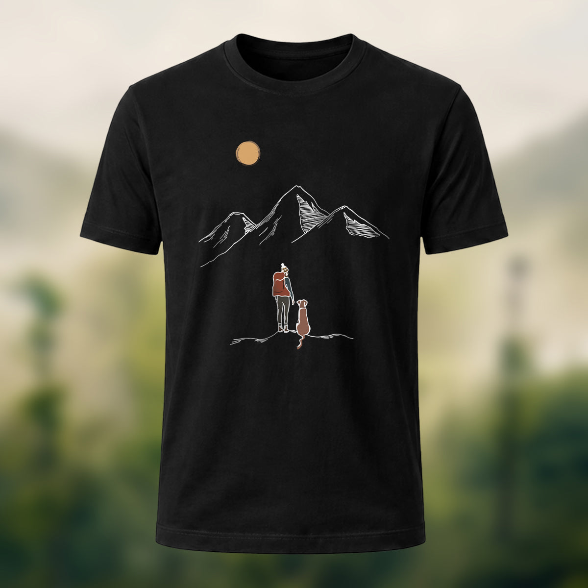 Hiking Buddy Printed Casual Soft Cotton T-Shirt Black