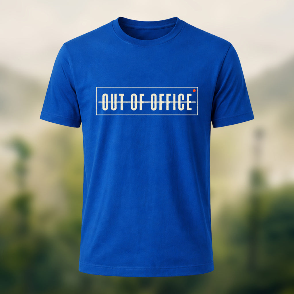 Out Of Office Premium Cotton T-Shirt Royal Blue