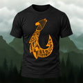 Vintage Tribal Fish Hook Premium Cotton T-Shirt Black