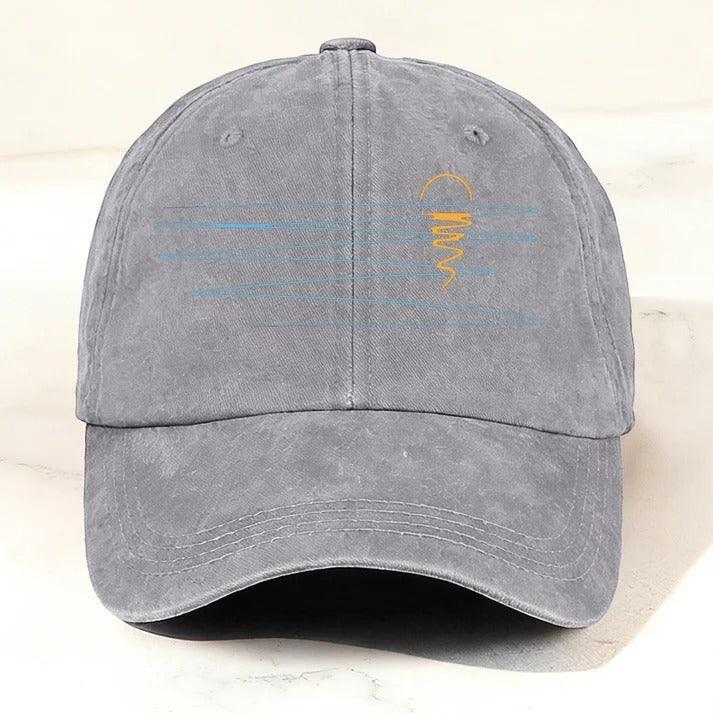 Vintage Washed Sunset Reflection Baseball Cap Grey