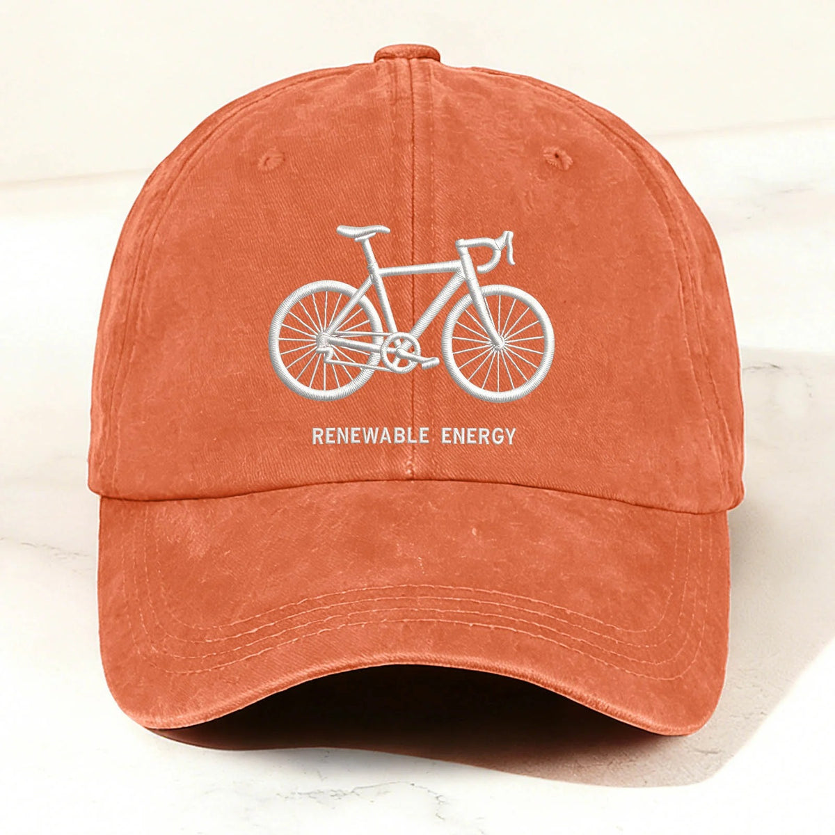 Casual Eco-Friendly Bicycle Baseball Cap Orange