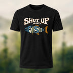 Vintage Fishing Humor Soft Cotton T-Shirt Black