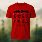 Humorous Math Dance Combed Cotton T-Shirt Red