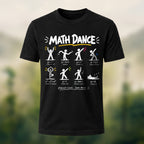 Humorous Math Dance Combed Cotton T-Shirt Black