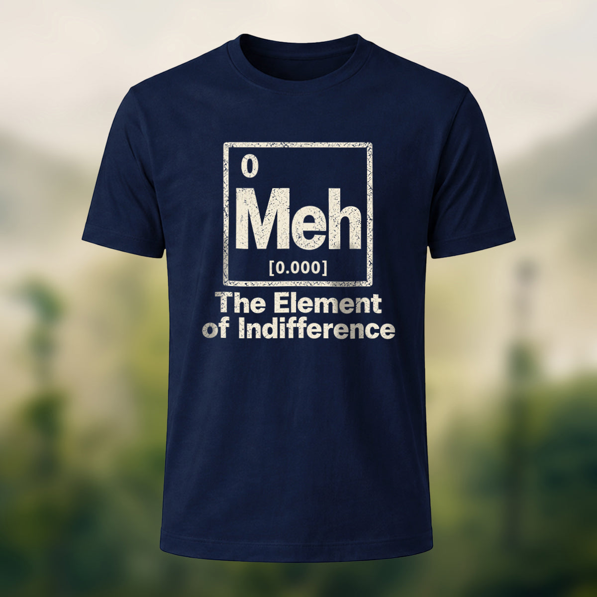 Playful Meh Chemistry Element Soft Cotton T-Shirt Navy