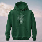 Cotton Made Artistic Mechanical Hoodie Forest Green