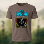 Halting Problem Print Casual Premium Cotton T-Shirt Coffee