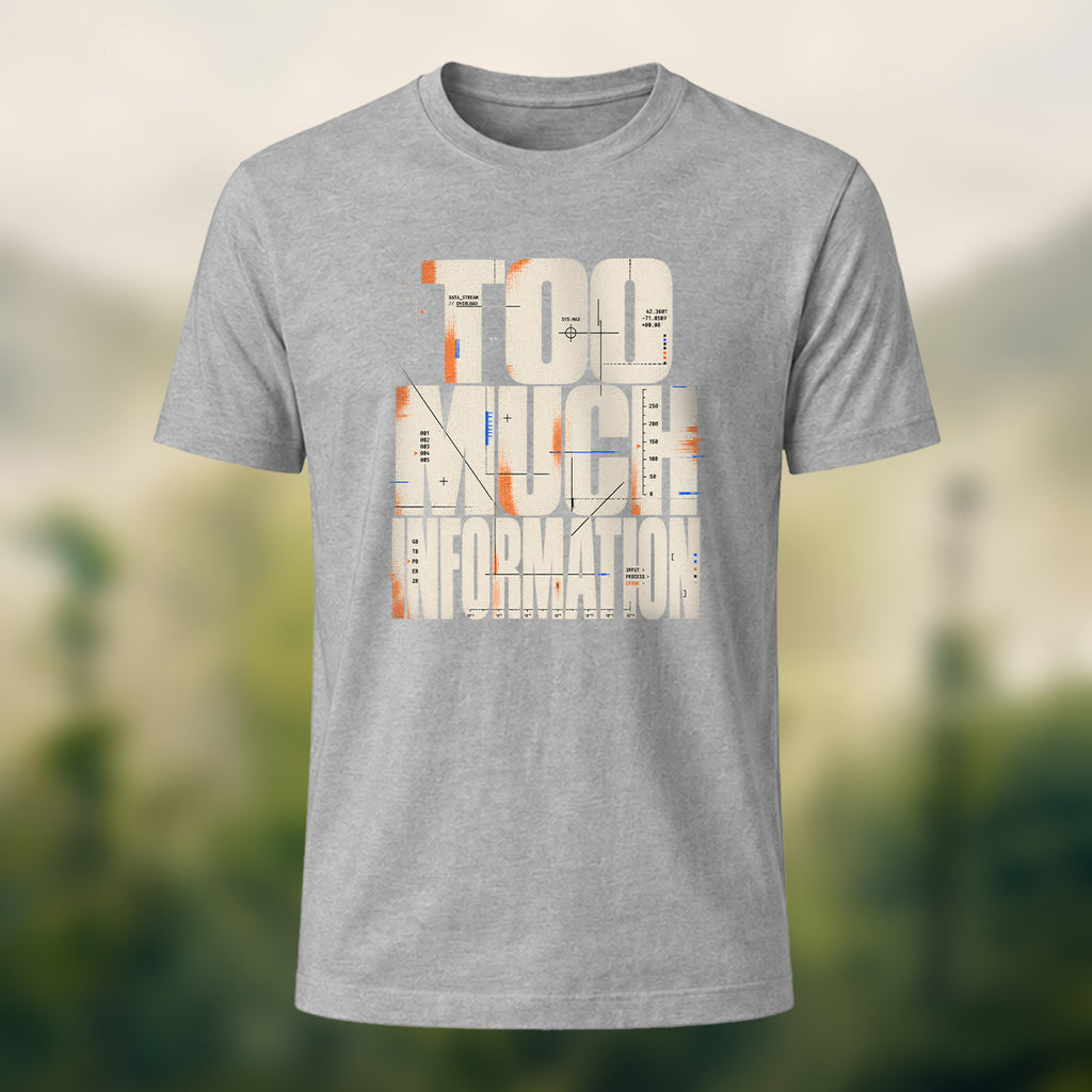 Minimal Information Overload Soft Cotton T-Shirt Heather Grey