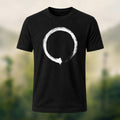 Minimalist Hand-Drawn Circle Soft Cotton T-Shirt Black