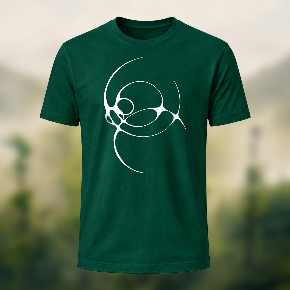 Abstract Norse Knotwork Soft Cotton T-Shirt Forest Green