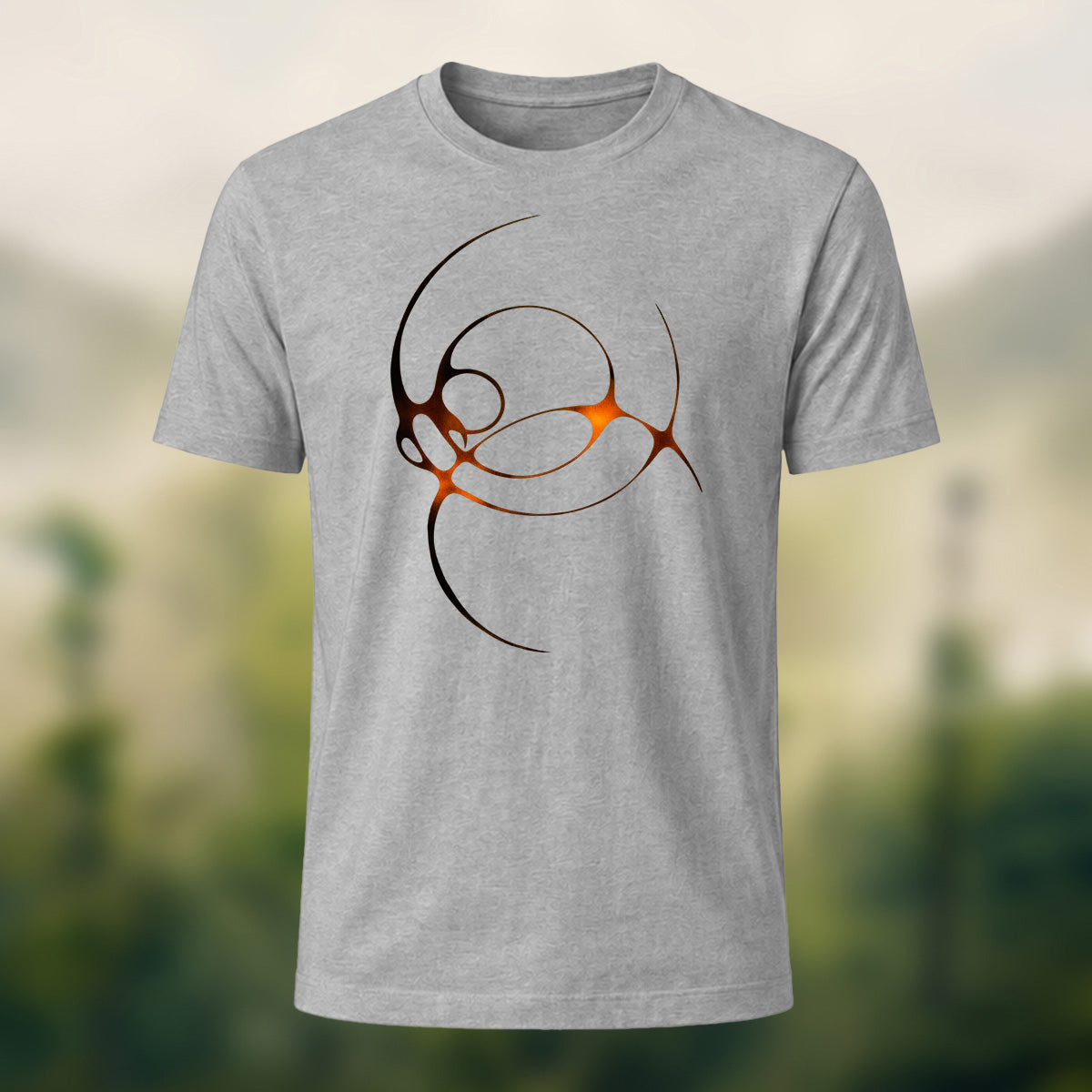 Abstract Norse Knotwork Soft Cotton T-Shirt Heather Grey