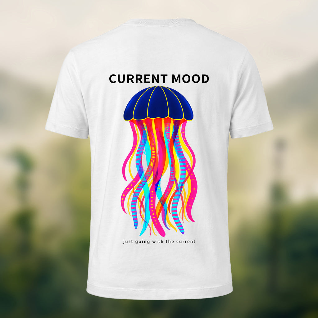 Vibrant Oceanic Jellyfish Premium Cotton T-Shirt White