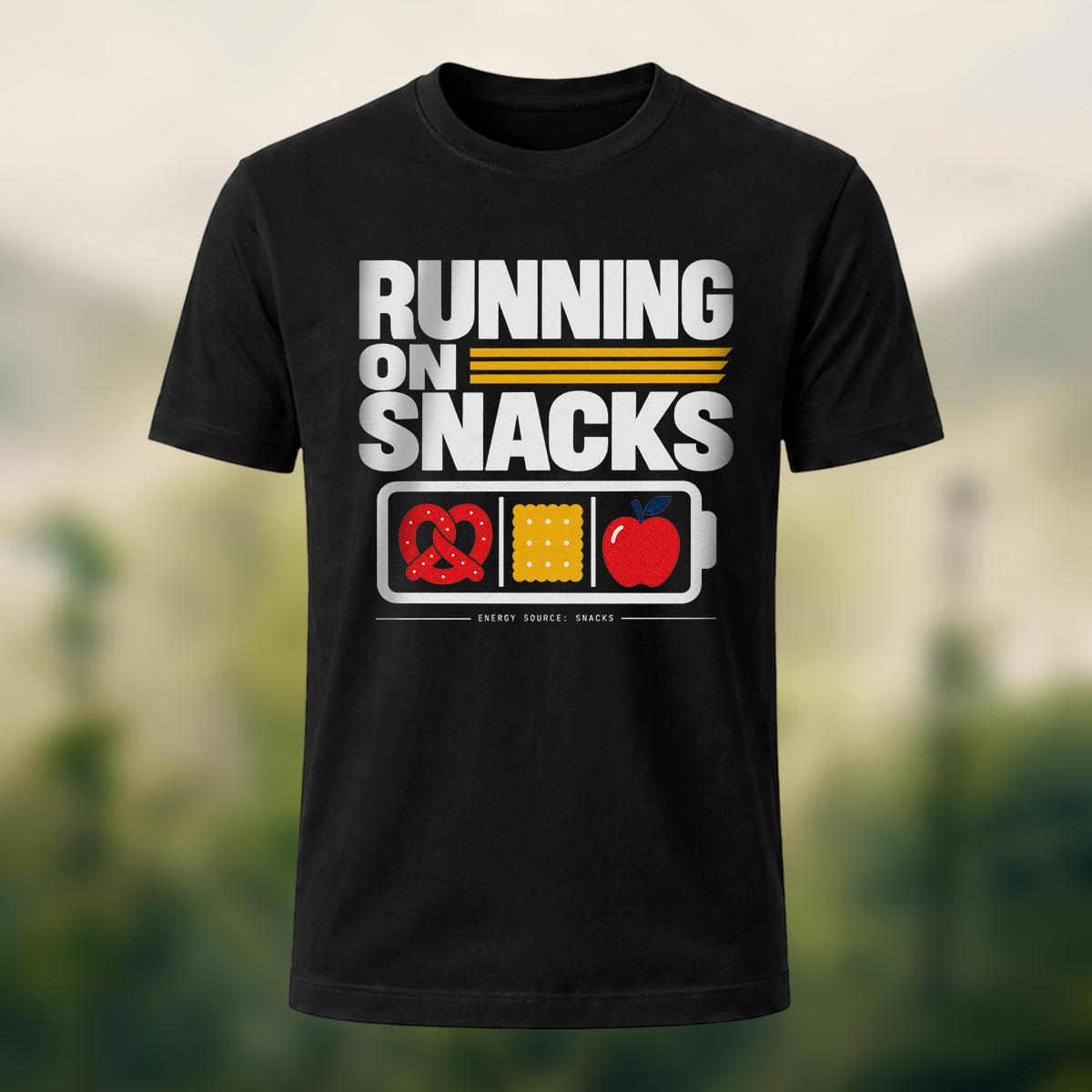 Casual Snack Fuel Soft Cotton T-Shirt Black