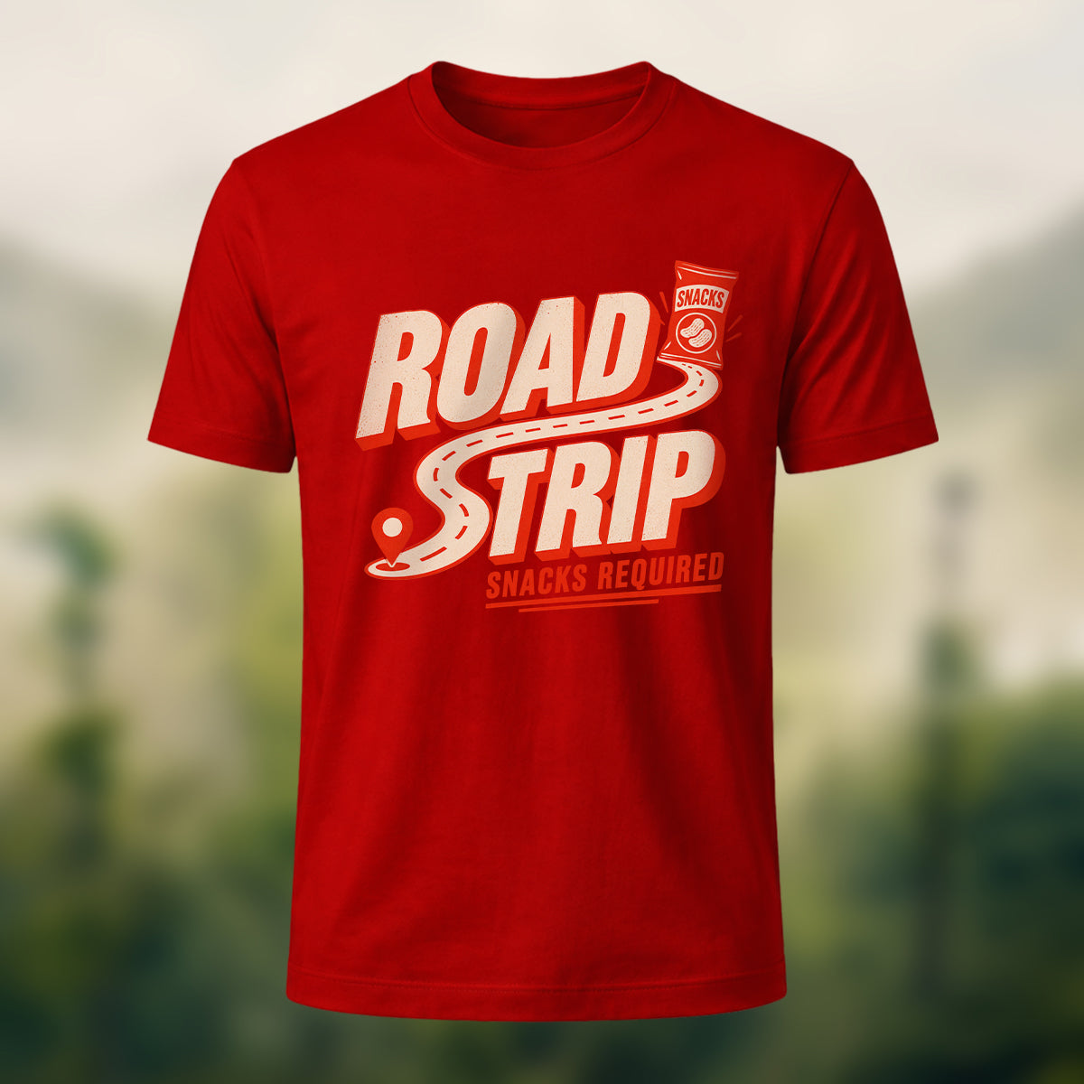 Vintage Road Trip Soft Cotton T-Shirt Red