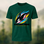 Dynamic Killer Whale Combed Cotton T-Shirt Forest Green