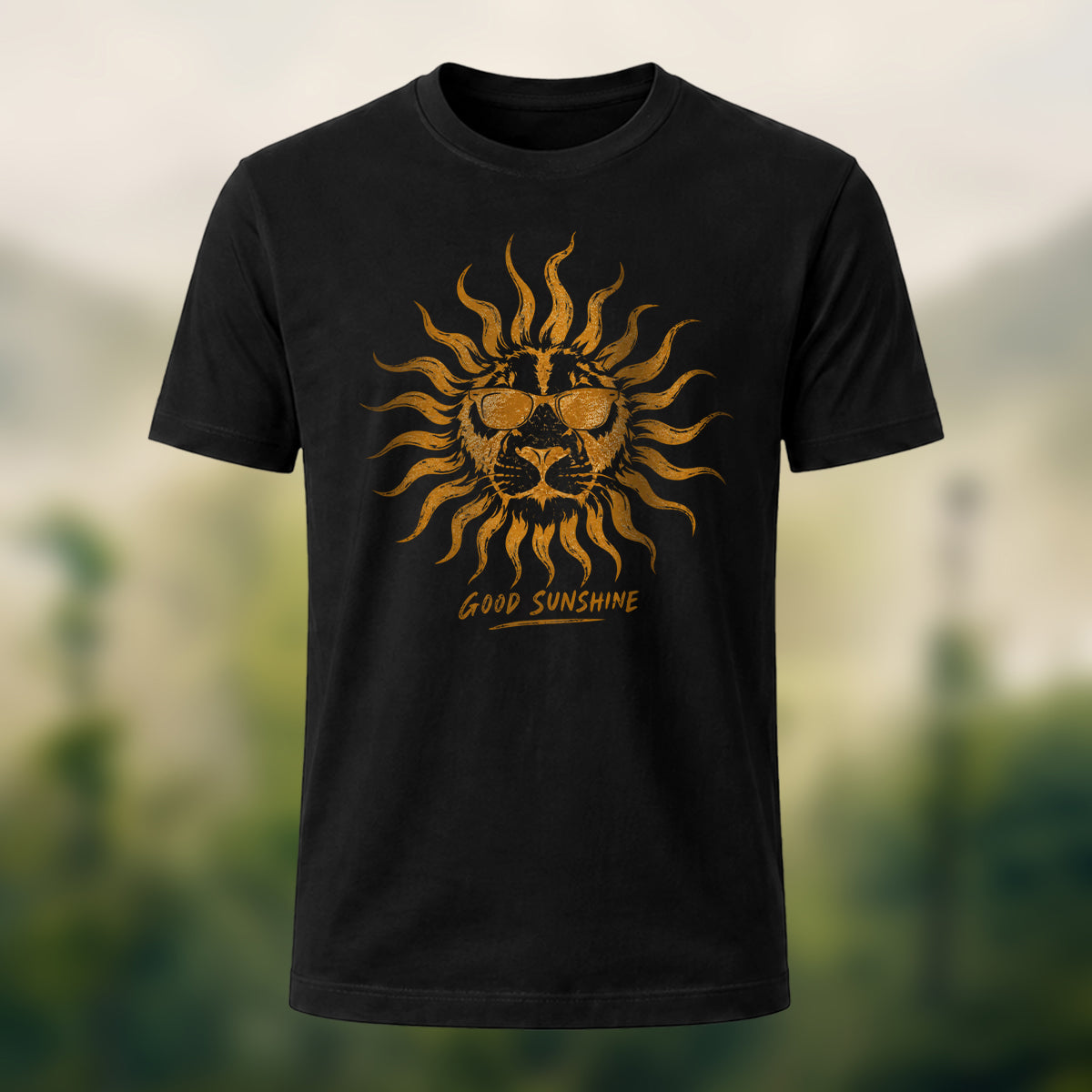 Creative Vintage Lion Premium Cotton T-Shirt Black