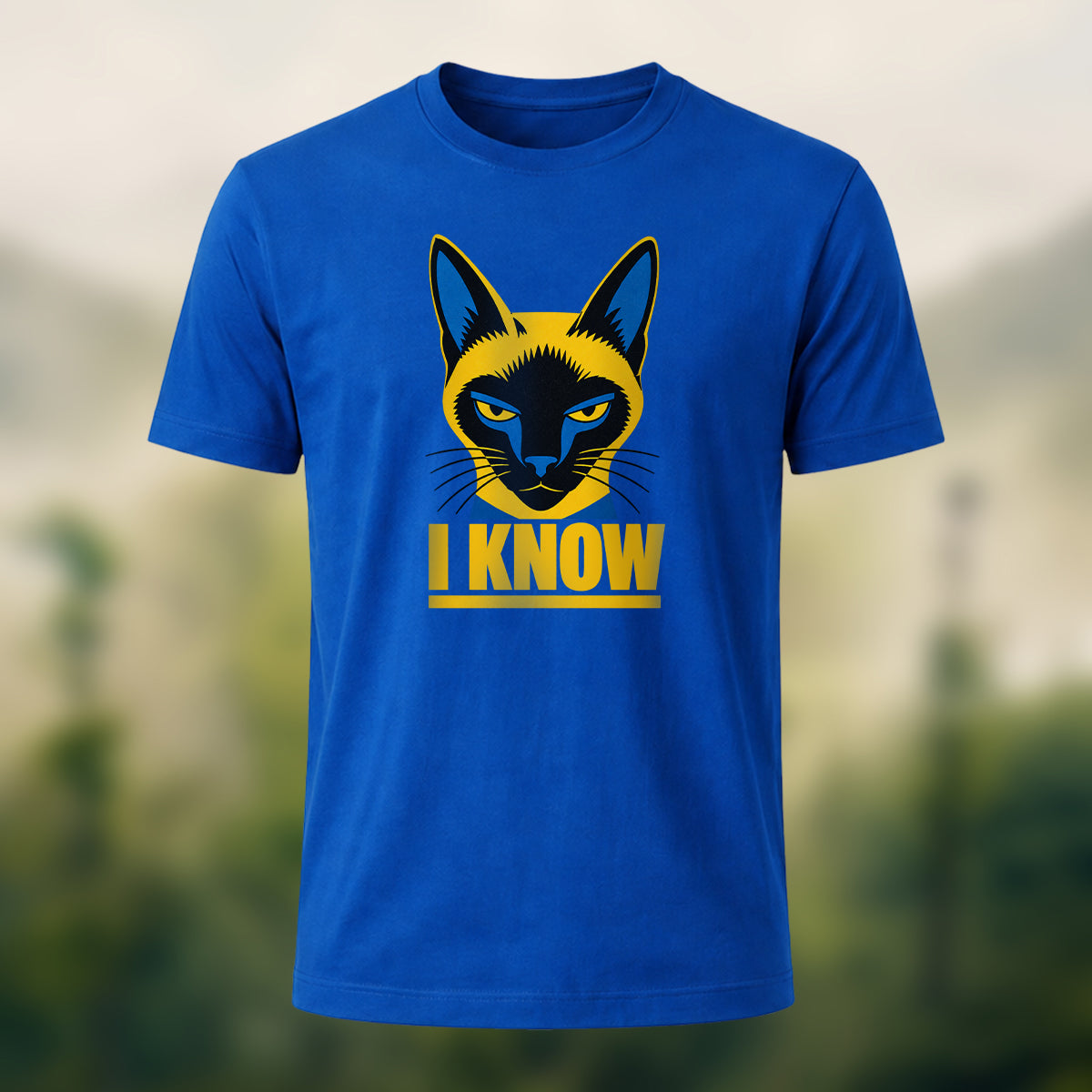 Mystical Siamese Cat Soft Cotton T-Shirt Royal Blue