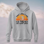 Cotton Made Retro Fishing Quote Hoodie Heather Grey