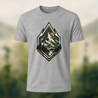 Vintage Wilderness Mountain Badge Cotton T-Shirt Heather Grey