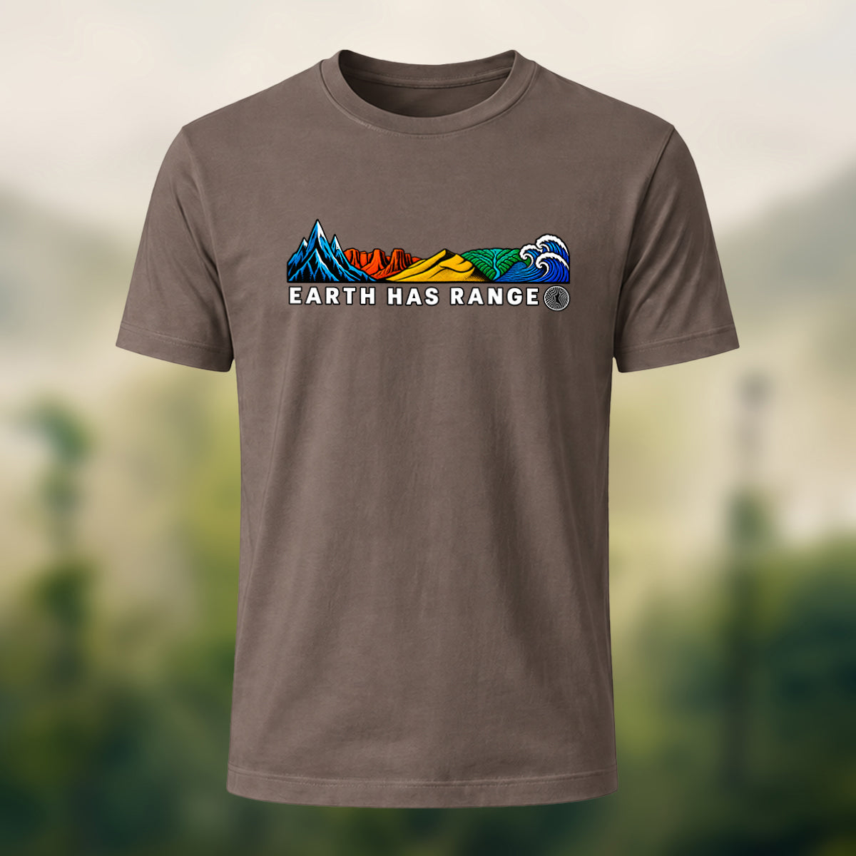 Artistic Earth Has Range Scenic Soft Cotton Tee Coffee