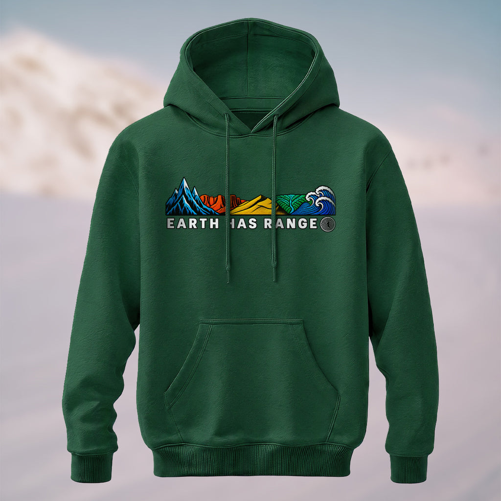 Cotton Made Scenic Landscape Hoodie Forest Green