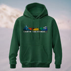 Cotton Made Scenic Landscape Hoodie Forest Green