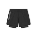 Double Layer Stretch Running Shorts Grey